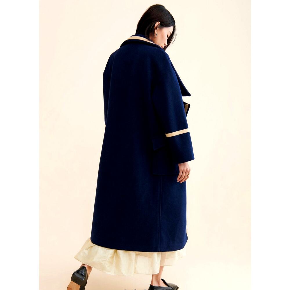 Free People Nocturne Military Trimmed Overcoat Blue size M - Picture 5 of 5